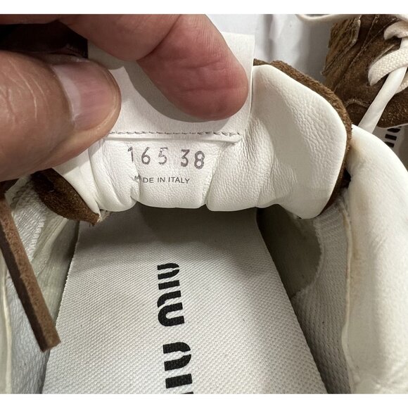 New Balance x Miu Miu 530 SL Suede Sneakers in Cinnamon - Picture 11 of 11